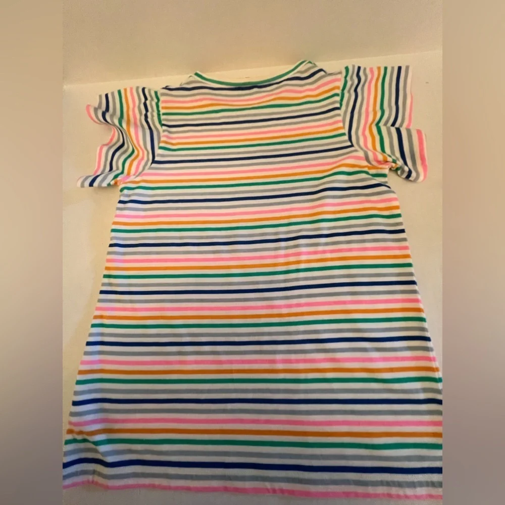 J CREW CREW CUTS RUFFLE-SLEEVE T-SHIRT IN STRIPES. SIZE GIRLS XL